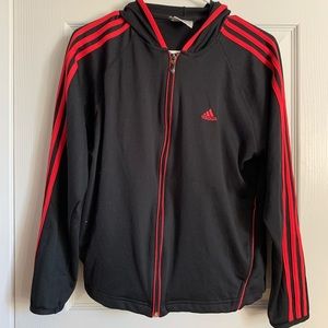 Red adidas track jacket